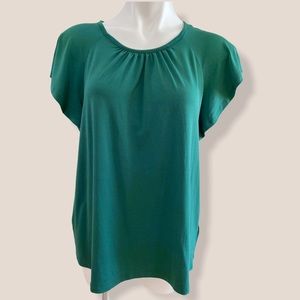 NWT! H&M Green Short Sleeve Pleated Blouse